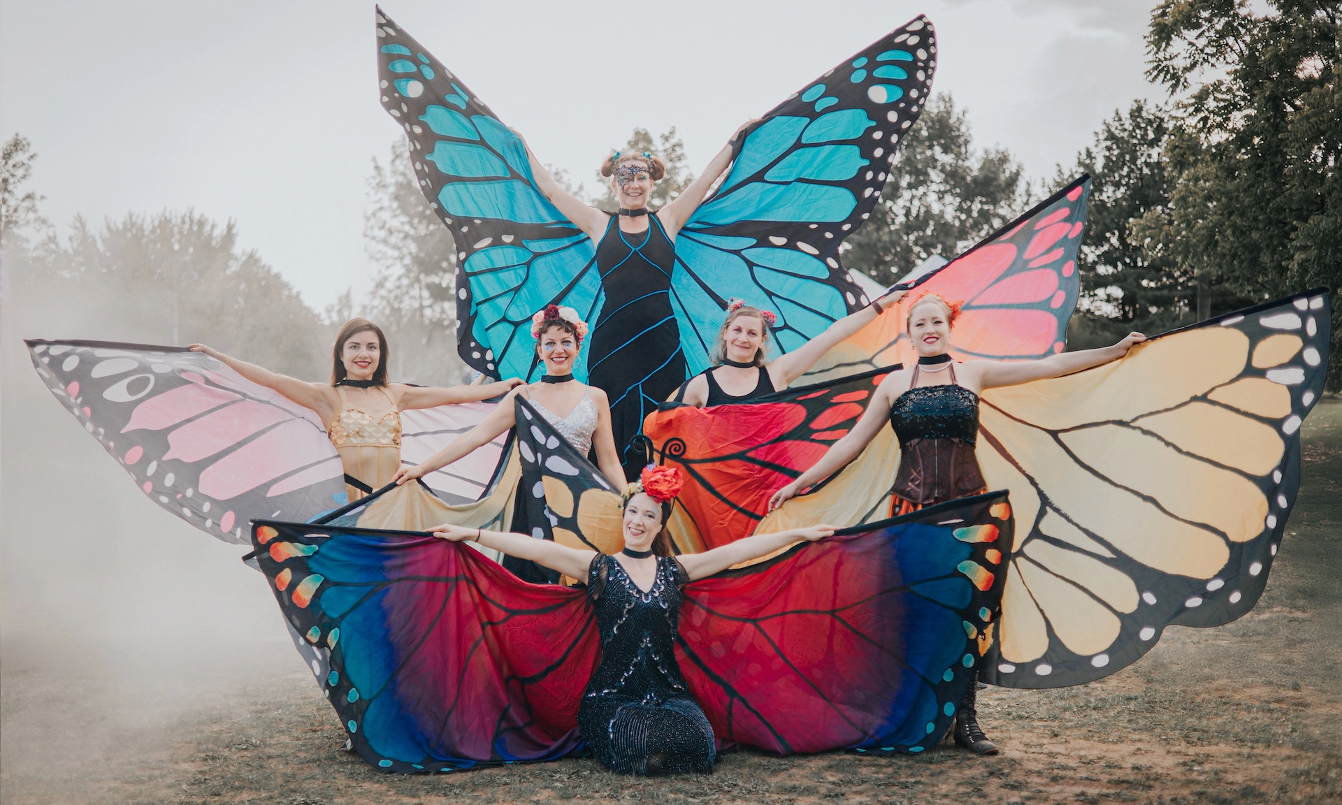 A magical moment from the festival featuring a Hoop You performer dressed as a butterfly.