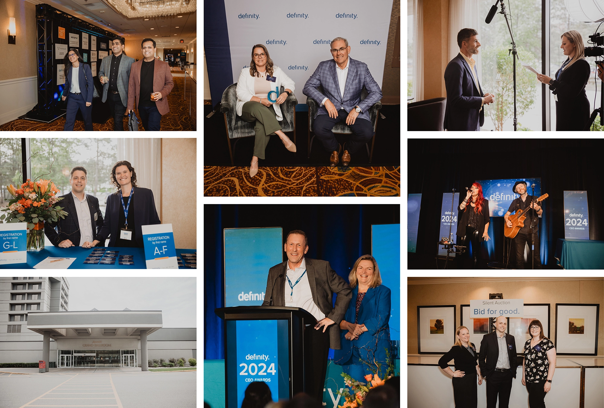 A prestigious moment from the Definity CEO Award ceremony, featuring key executives and award presentation.