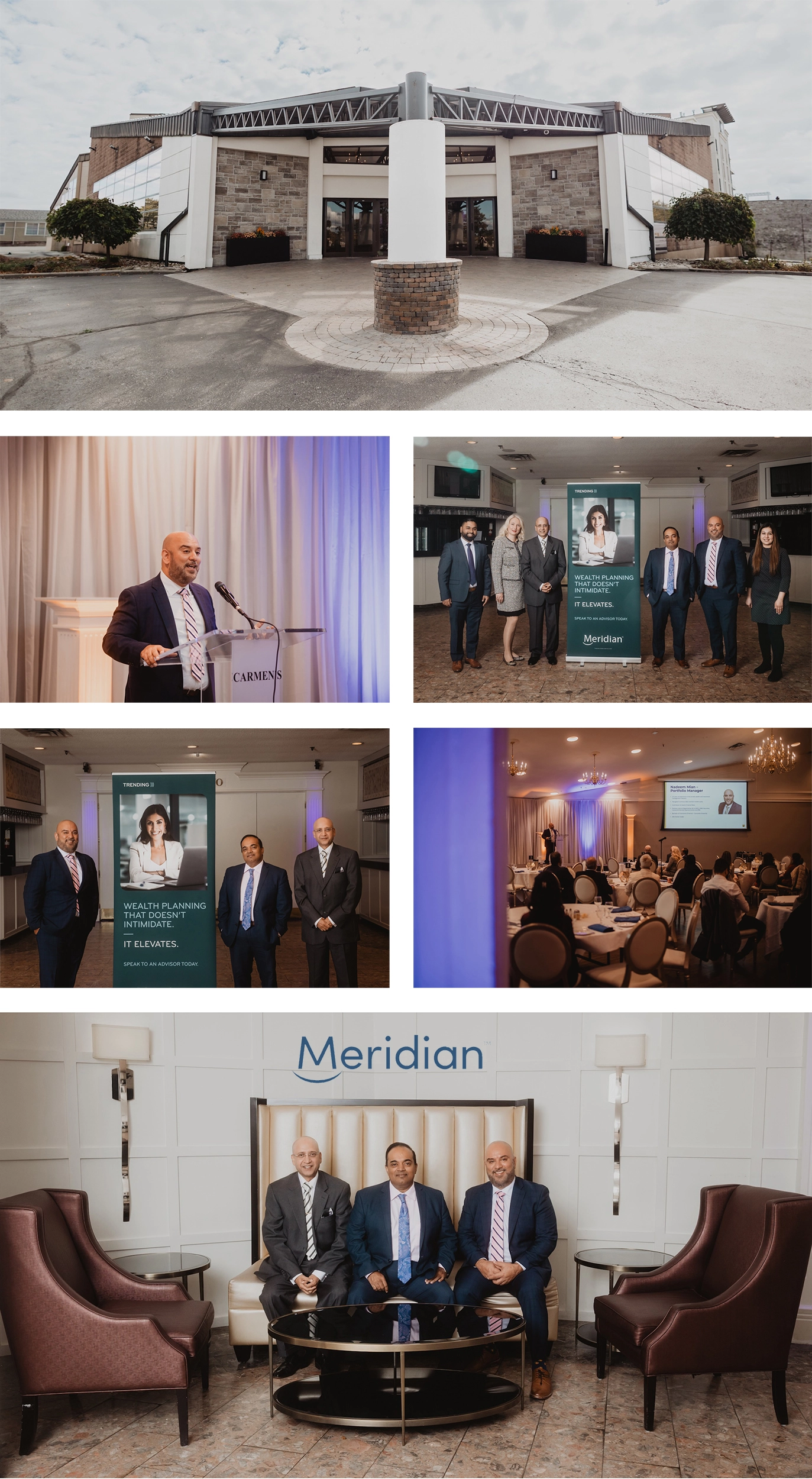 Corporate event at Carmen's Wedding Venue, Hamilton, showcasing a sophisticated atmosphere.