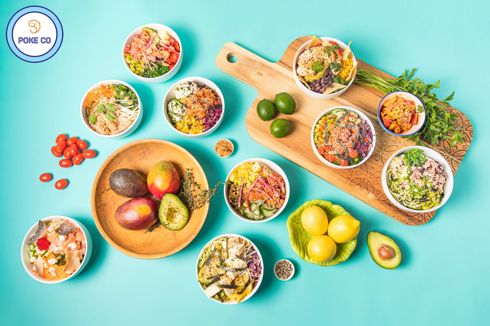 Food branding photoshoot for Poke Co in Hamilton, created for use on their website and social media by Brantford branding photographer.
