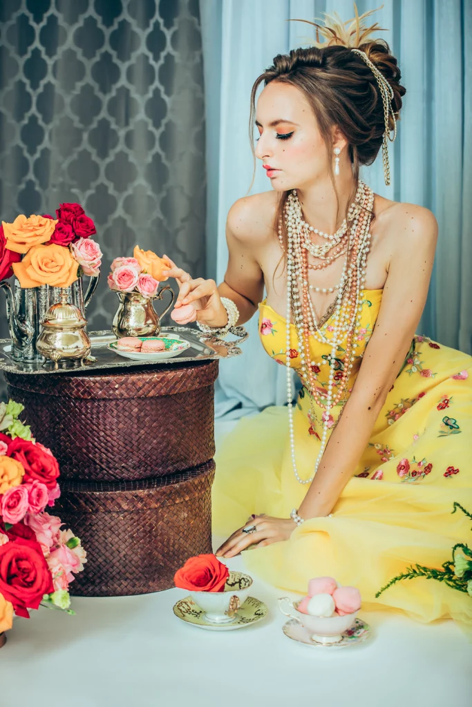Unique wedding dress ideas featuring a bold yellow wedding dress styled for a romantic bridal editorial by Alissa Baltazar Photography