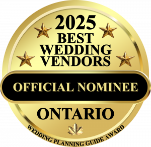 Ontario best wedding vendor nomineeby wedding planning guide award.