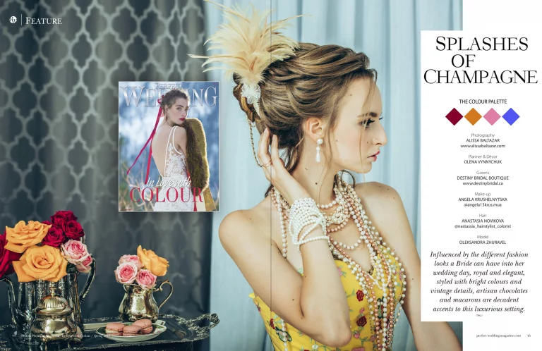 Unique wedding dress ideas featuring a bold yellow wedding gown styled for a romantic bridal editorial by Alissa Baltazar Photography