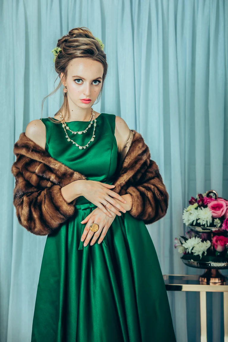 Unique wedding dress ideas showcased through an elegant emerald green evening wedding dress styled for a luxury bridal editorial by Alissa Baltazar Photography